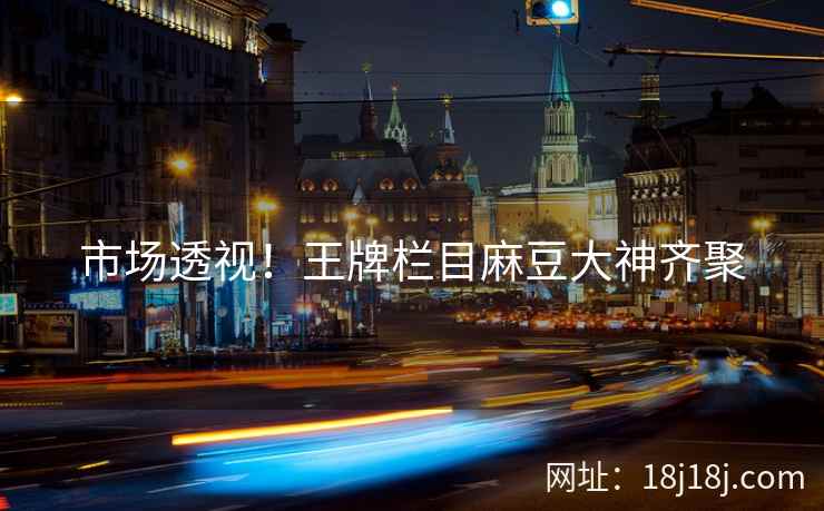 市场透视！王牌栏目麻豆大神齐聚